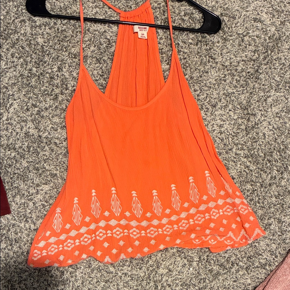 Free People Orange Camisole with White Accents